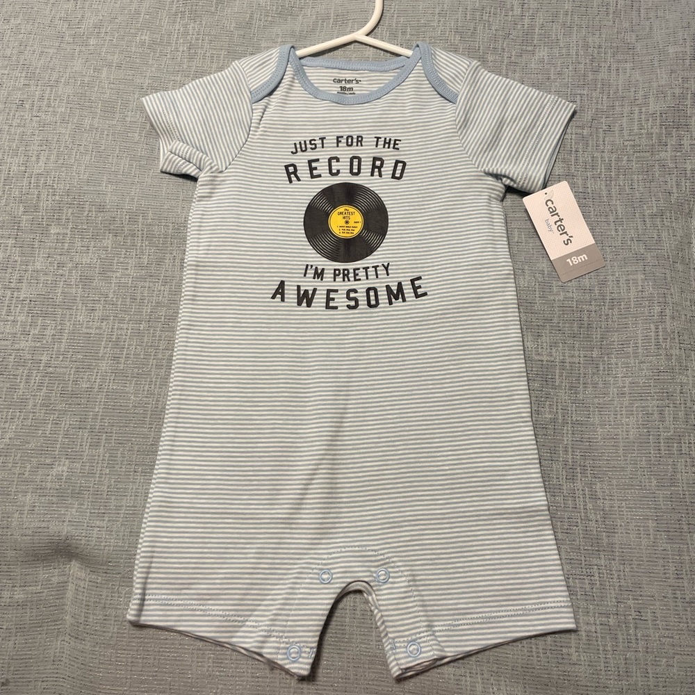 Carter’s 18 month “Just for the Record, I’m Pretty Awesome” romper NWT